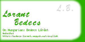 lorant bedecs business card